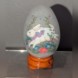 Glass Chinese Reverse Painted Egg